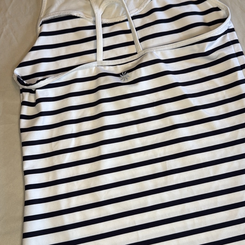 Athleta Striped Black and White Tank Top